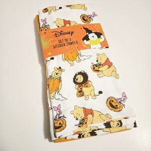 Disney Winnie The Pooh & Friends Halloween Kitchen Towels Set Of 3 NWT